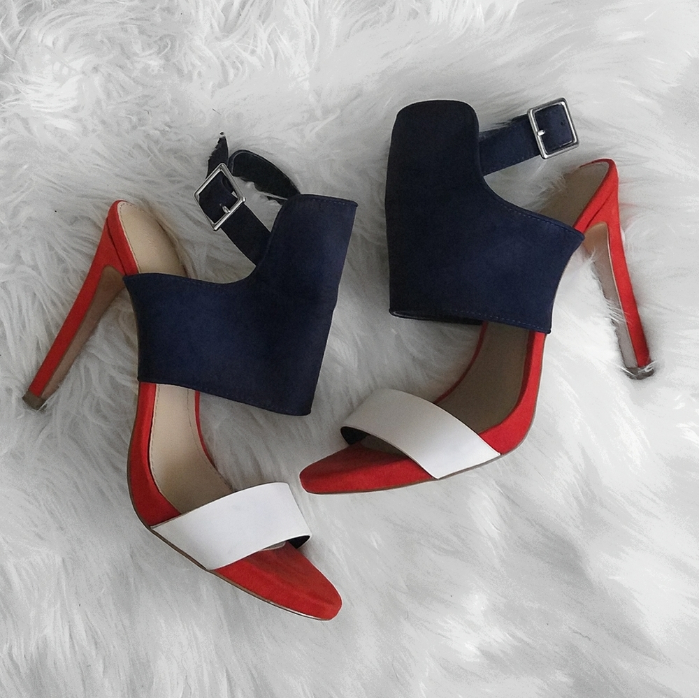 Red White and Blue Zara Heels